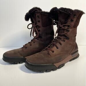 Nike Air Nevist-9 ACG Brown Leather Shearling Boots Men's Size 10.5